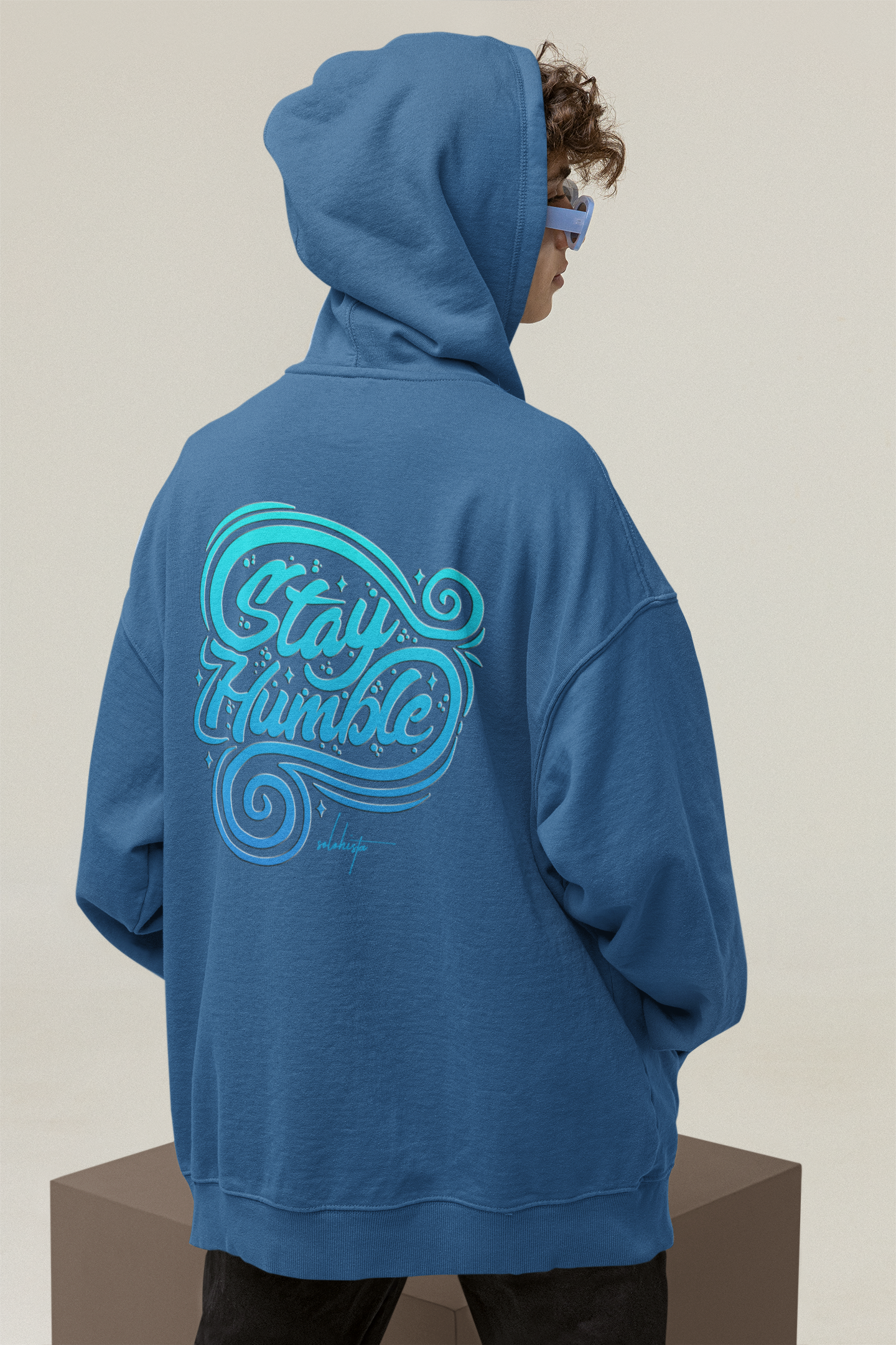 STAY HUMBLE Streetwear Backprint - Sudadera con capucha unisex extragrande Slammer Organic para adultos SH