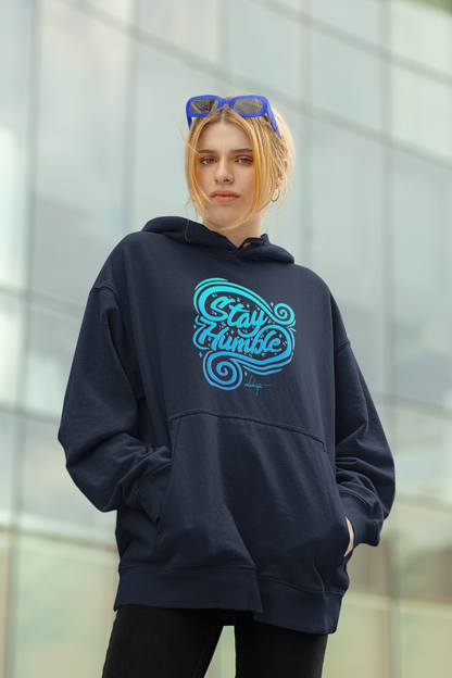 STAY HUMBL Streetwear Estampado Frontal - Sudadera con capucha unisex extragrande Slammer Organic para adultos SH