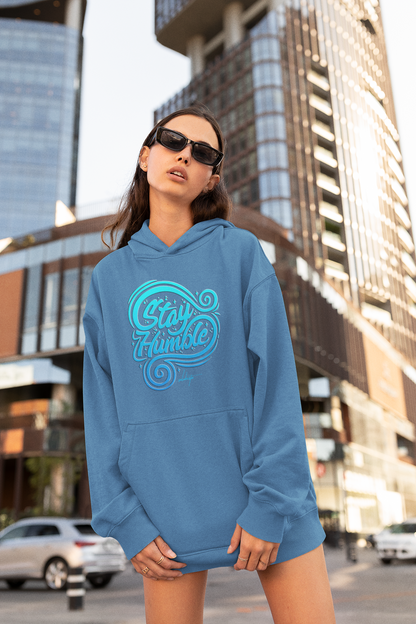STAY HUMBL Streetwear Estampado Frontal - Sudadera con capucha unisex extragrande Slammer Organic para adultos SH