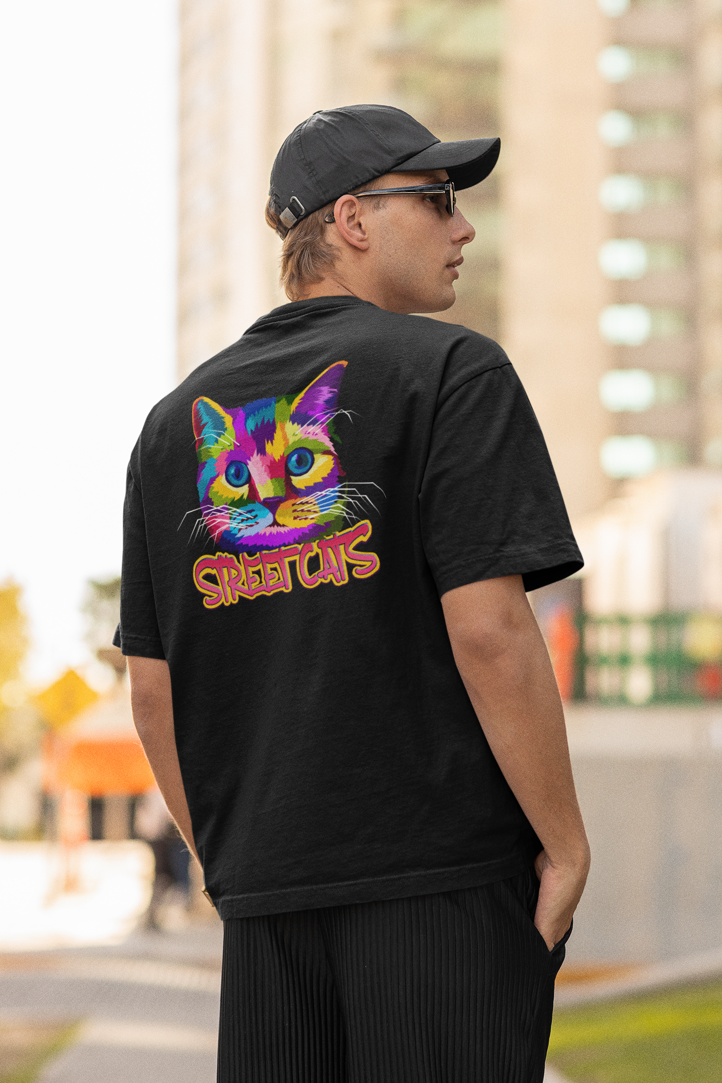 STREETCATS Streetwear Backprint - Freestyler Bio Oversized Unisex T-Shirt Erwachsenen SH