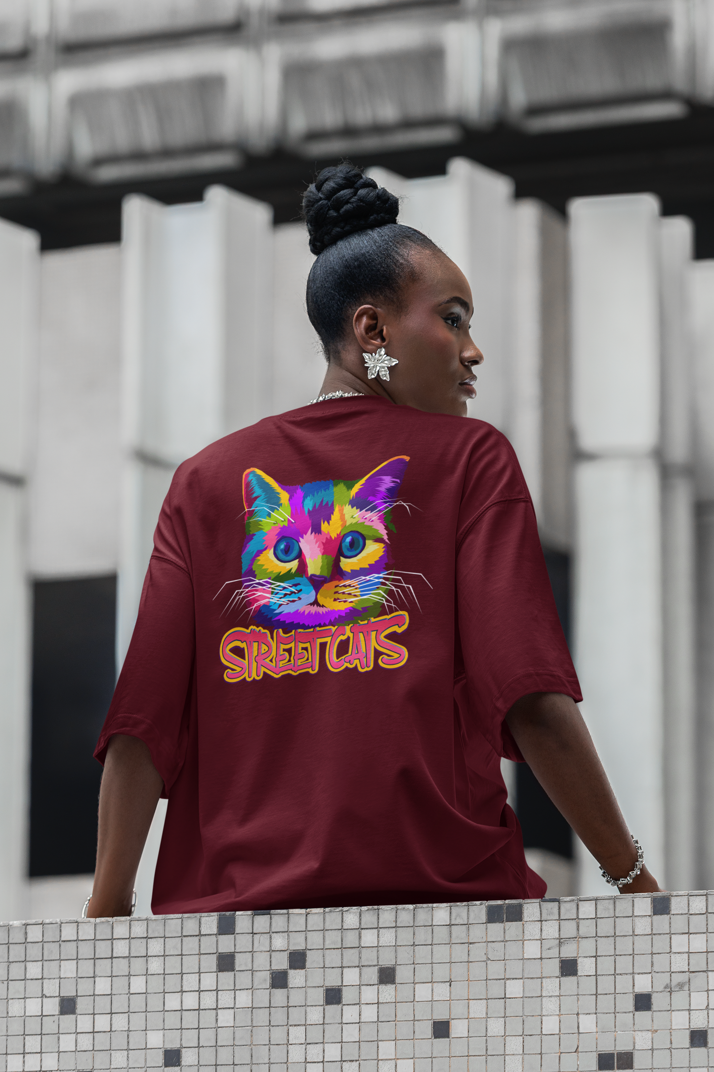 STREETCATS Streetwear Backprint - Freestyler Bio Oversized Unisex T-Shirt Erwachsenen SH