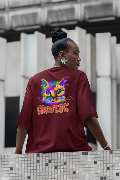 STREETCATS Streetwear Backprint - Freestyler Bio Oversized Unisex T-Shirt Erwachsenen SH