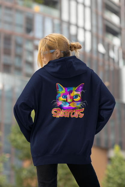 Sudadera con capucha unisex extragrande STREETCATS Streetwear con estampado en la espalda - Slammer Organic para adultos SH