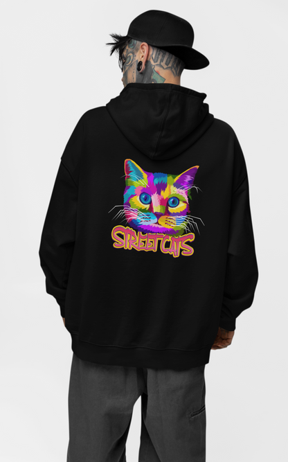Sudadera con capucha unisex extragrande STREETCATS Streetwear con estampado en la espalda - Slammer Organic para adultos SH