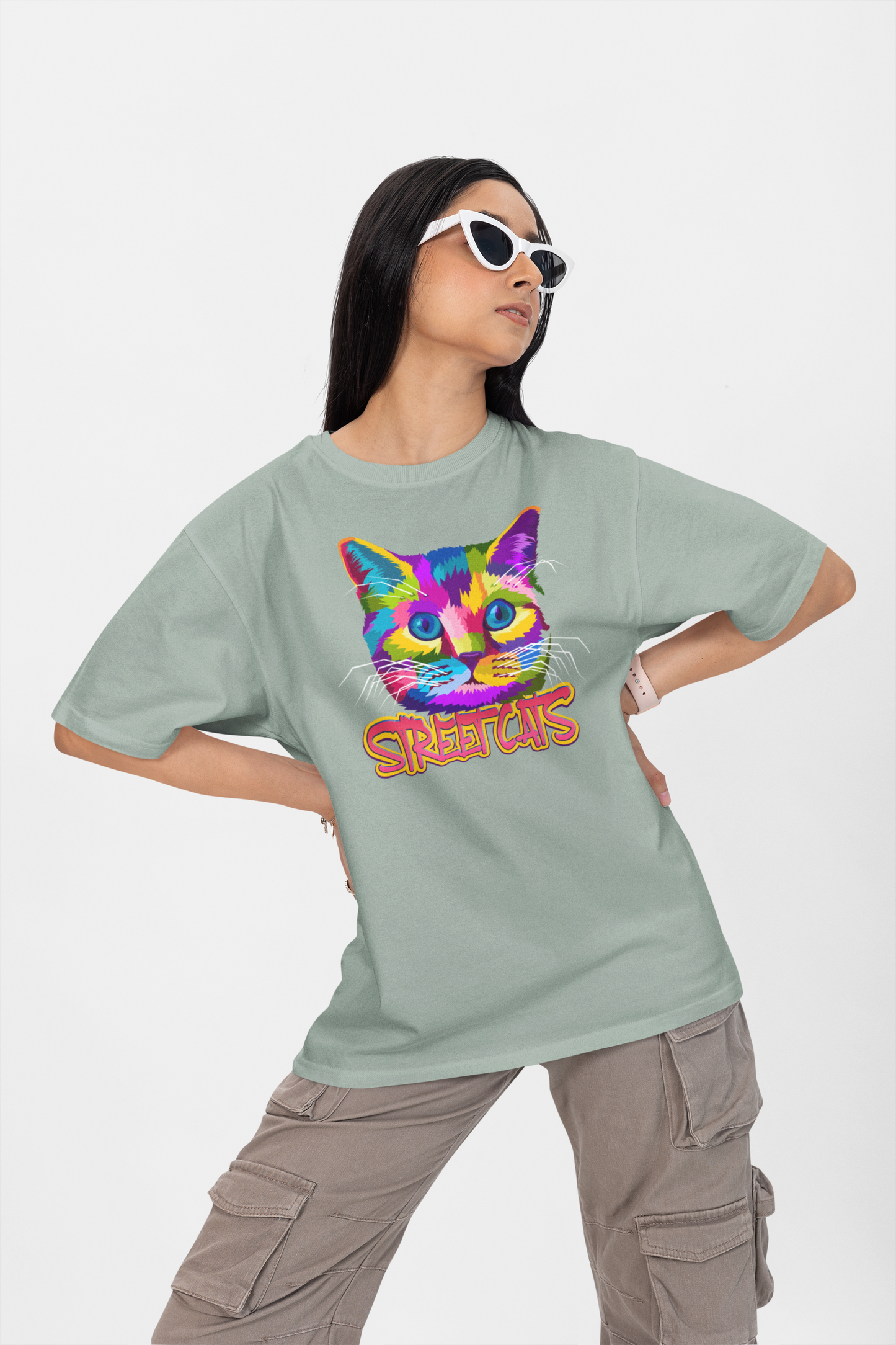STREETCATS Streetwear Frontprint - Freestyler Bio Oversized Unisex T-Shirt Erwachsenen SH