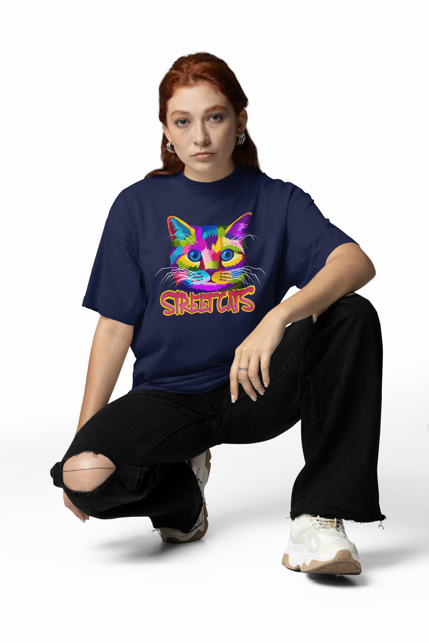 STREETCATS Streetwear Frontprint - Freestyler Bio Oversized Unisex T-Shirt Erwachsenen SH