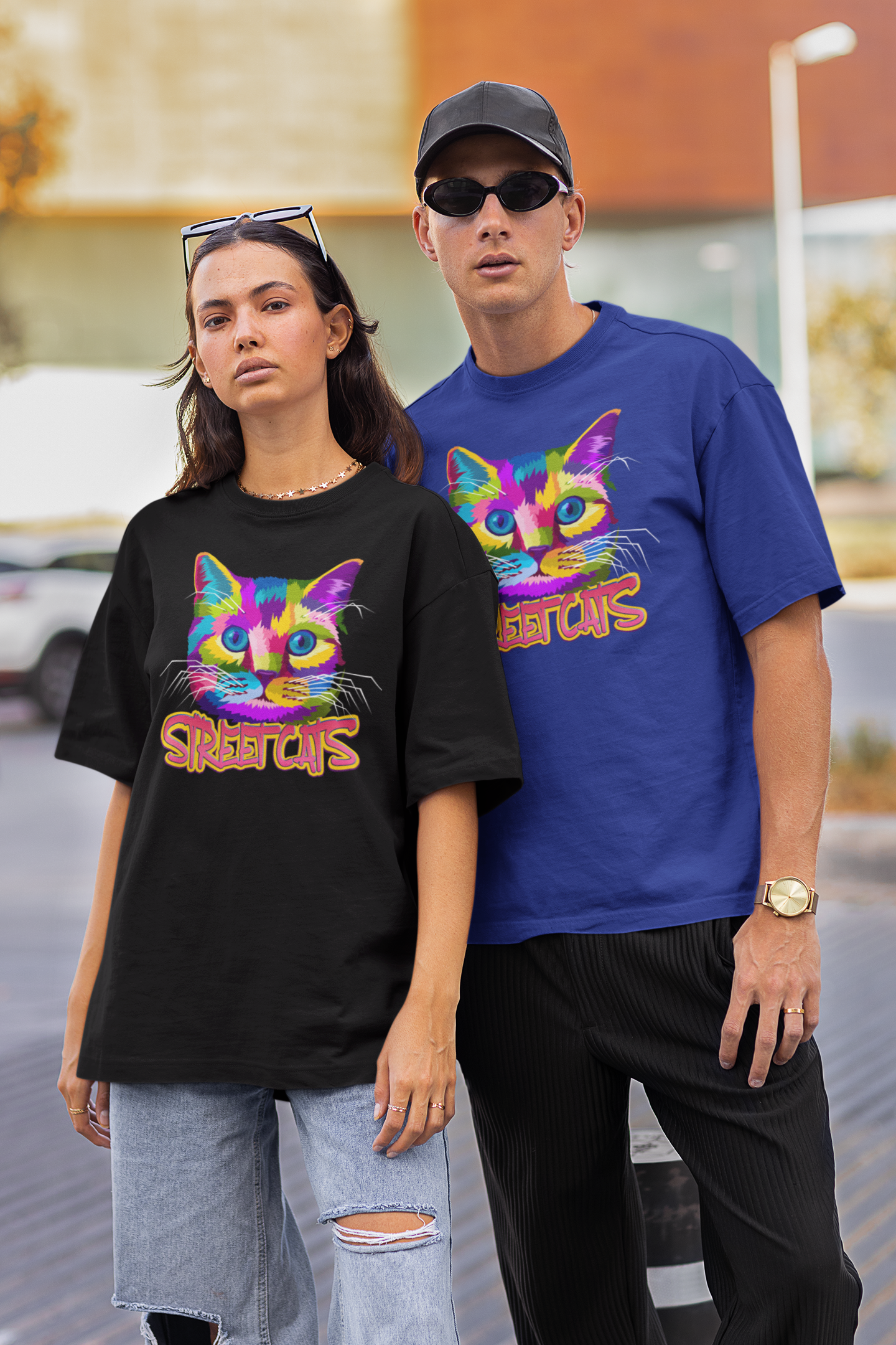 STREETCATS Streetwear Frontprint - Freestyler Bio Oversized Unisex T-Shirt Erwachsenen SH