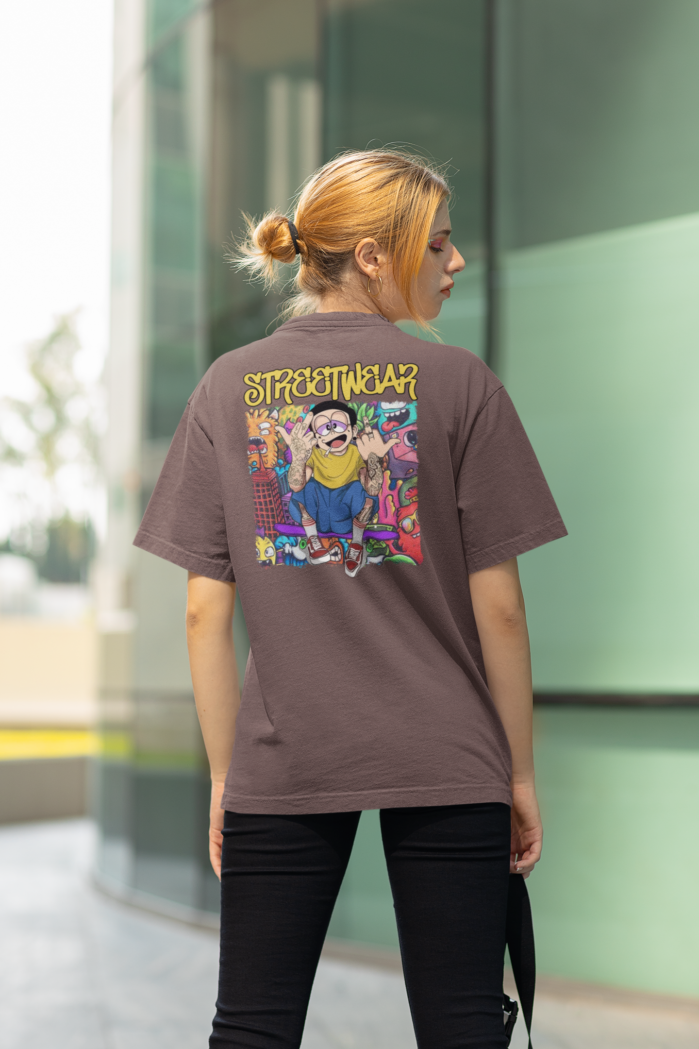 STREETWEAR FY Streetwear Backprint - Freestyler Bio Oversized Unisex T-Shirt Erwachsenen SH