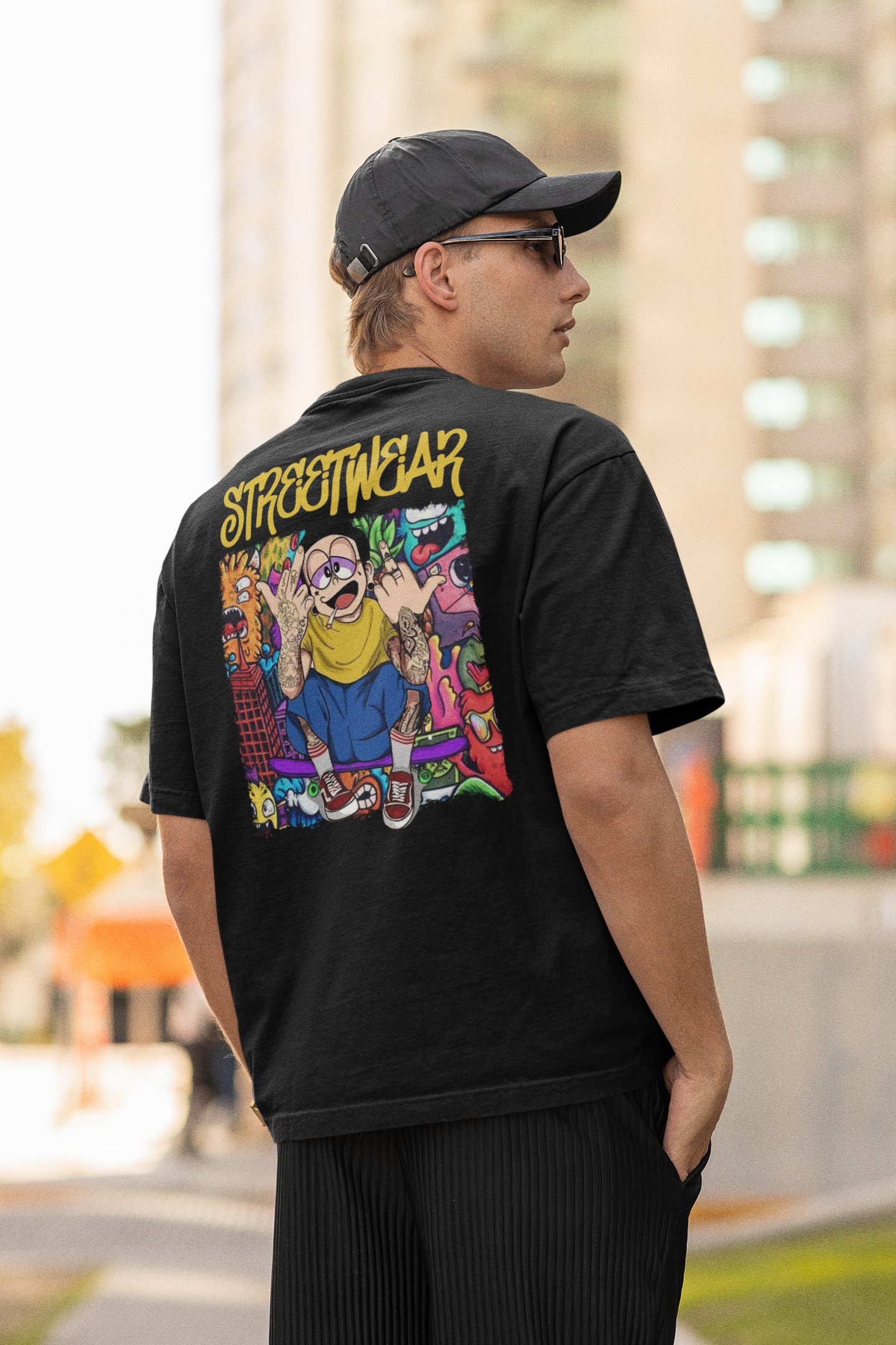 STREETWEAR FY Streetwear Backprint - Freestyler Bio Oversized Unisex T-Shirt Erwachsenen SH