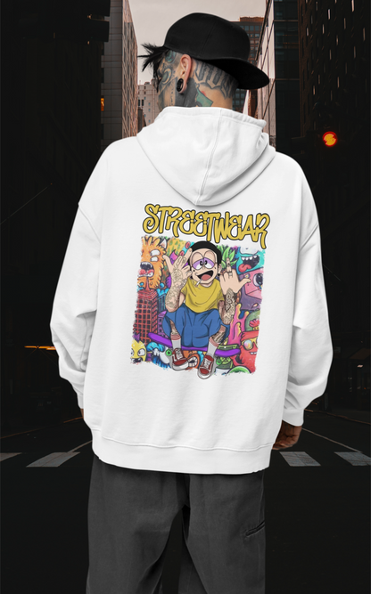 STREETWEAR FY Streetwear Backprint - Sudadera con capucha unisex extragrande Slammer Organic para adultos SH