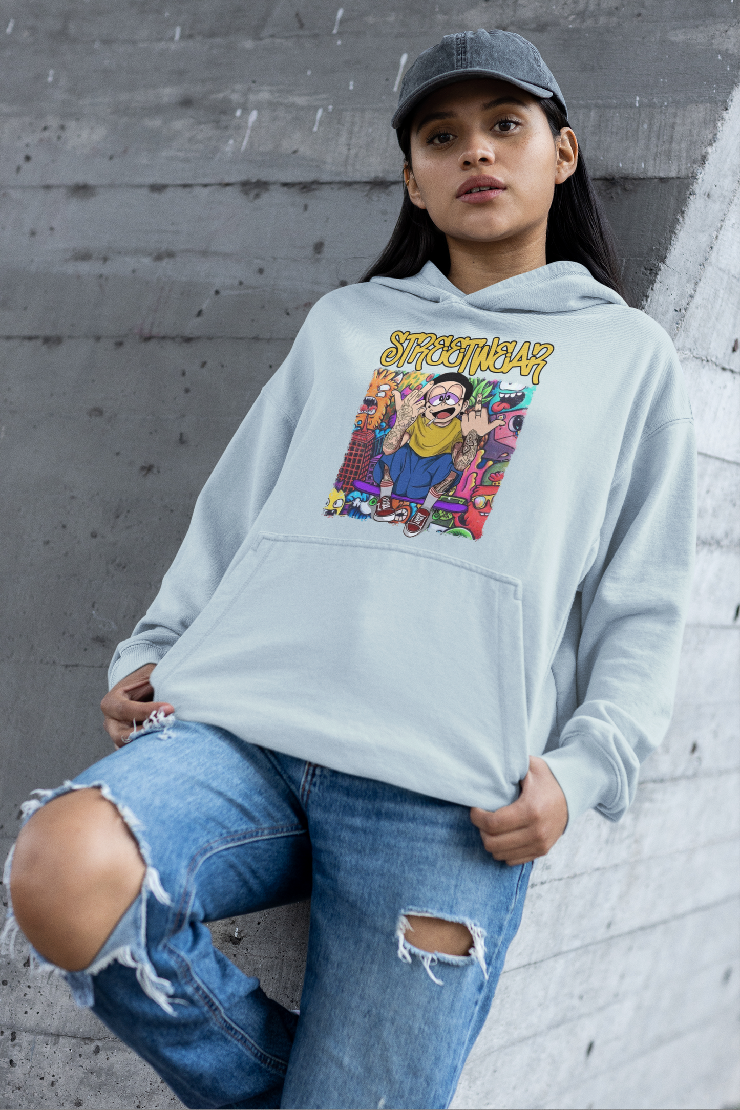 STREETWEAR FY Streetwear Frontprint - Sudadera con capucha unisex extragrande Slammer Bio para adultos SH
