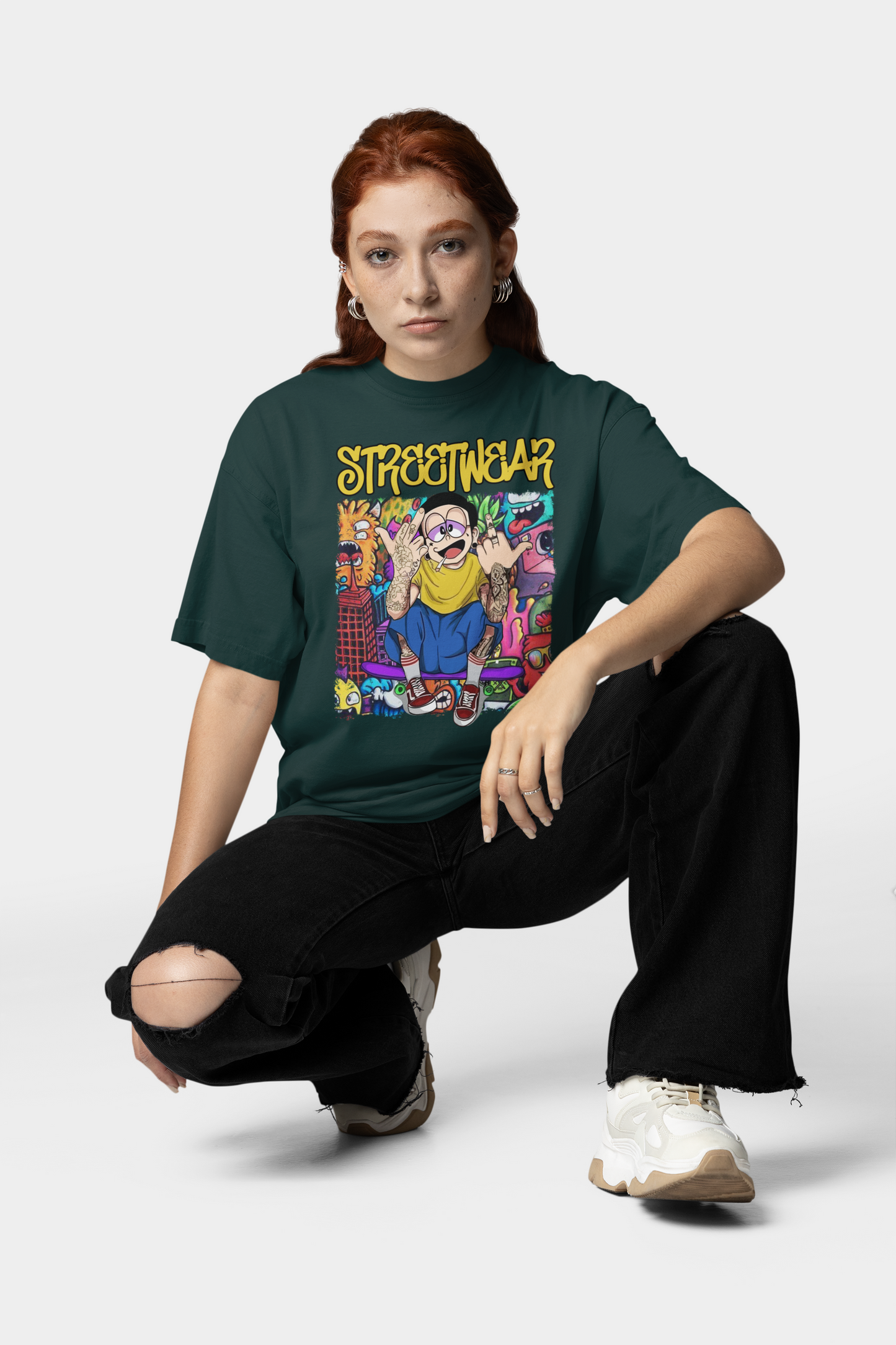 STREETWEAR FY Streetwear Frontprint - Freestyler Bio Oversized Unisex T-Shirt Erwachsenen SH