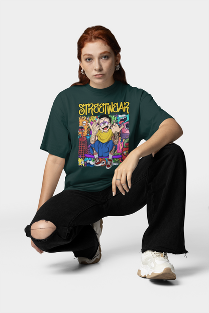 STREETWEAR FY Streetwear Frontprint - Freestyler Bio Oversized Unisex T-Shirt Erwachsenen SH