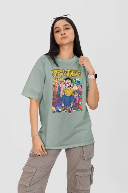 STREETWEAR FY Streetwear Frontprint - Freestyler Bio Oversized Unisex T-Shirt Erwachsenen SH
