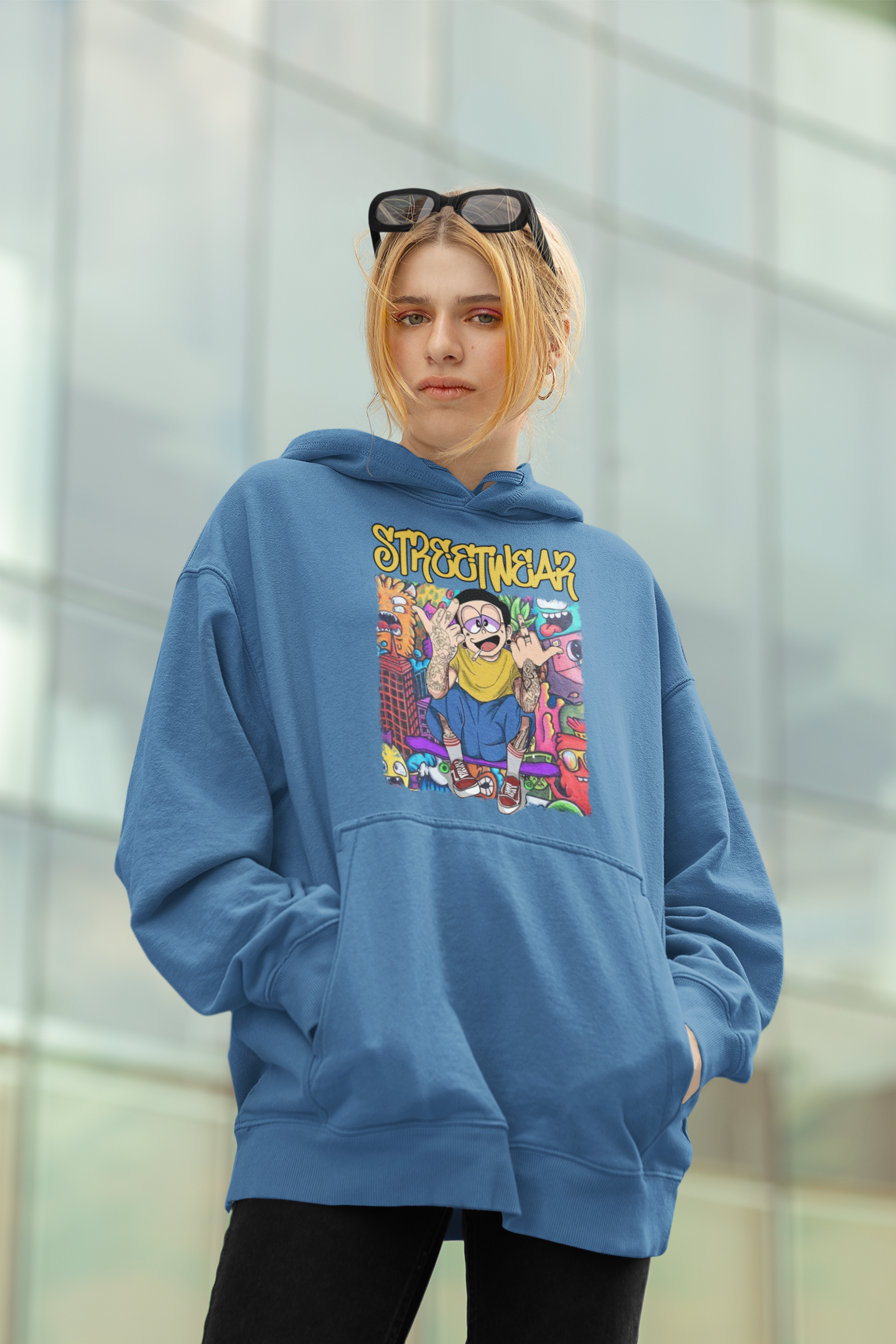 STREETWEAR FY Streetwear Frontprint - Sudadera con capucha unisex extragrande Slammer Bio para adultos SH