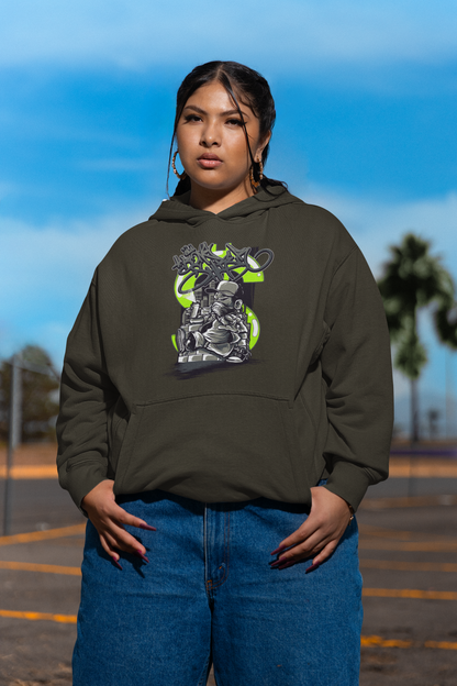 Sudadera con capucha unisex extragrande de Slammer Organic con estampado frontal de Street Sprayer - Sudadera con capucha extragrande unisex para adultos SH - Sudadera con capucha extragrande unisex orgánica 2.0