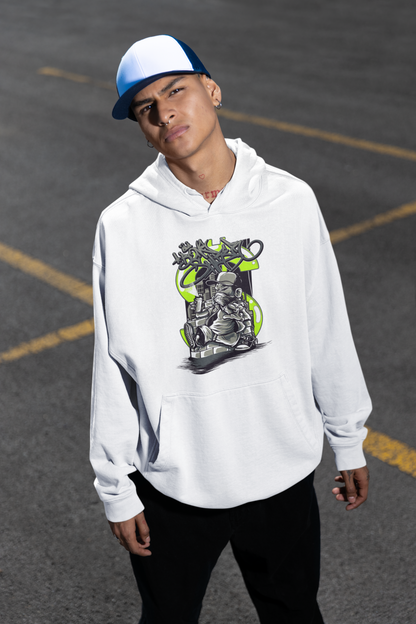 Sudadera con capucha unisex extragrande de Slammer Organic con estampado frontal de Street Sprayer - Sudadera con capucha extragrande unisex para adultos SH - Sudadera con capucha extragrande unisex orgánica 2.0