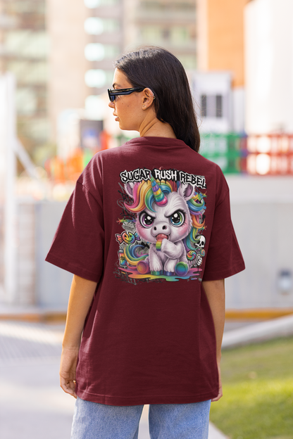 SUGAR RUSH REBEL Kryot Streetwear Backprint - Freestyler Bio Oversized Unisex T-Shirt Erwachsenen SH