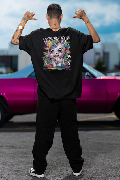 SUGAR RUSH REBEL Kryot Streetwear Backprint - Freestyler Bio Oversized Unisex T-Shirt Erwachsenen SH