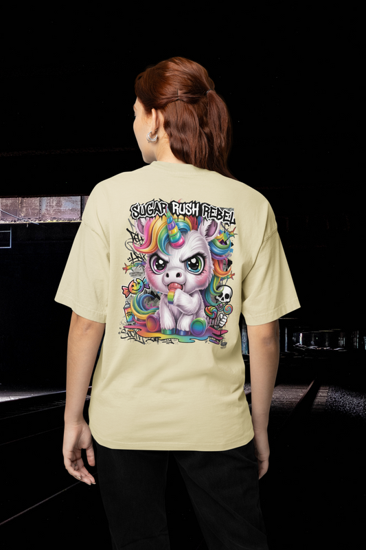 SUGAR RUSH REBEL Kryot Streetwear Backprint - Freestyler Bio Oversized Unisex T-Shirt Erwachsenen SH