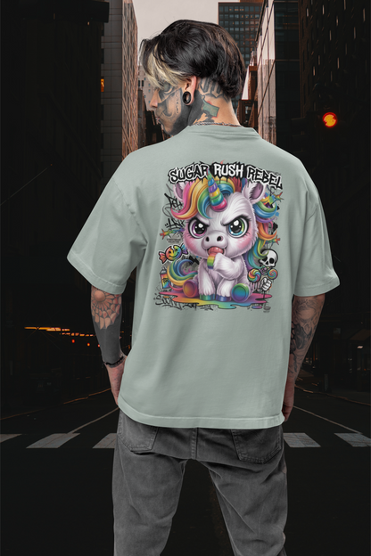 SUGAR RUSH REBEL Kryot Streetwear Backprint - Freestyler Bio Oversized Unisex T-Shirt Erwachsenen SH