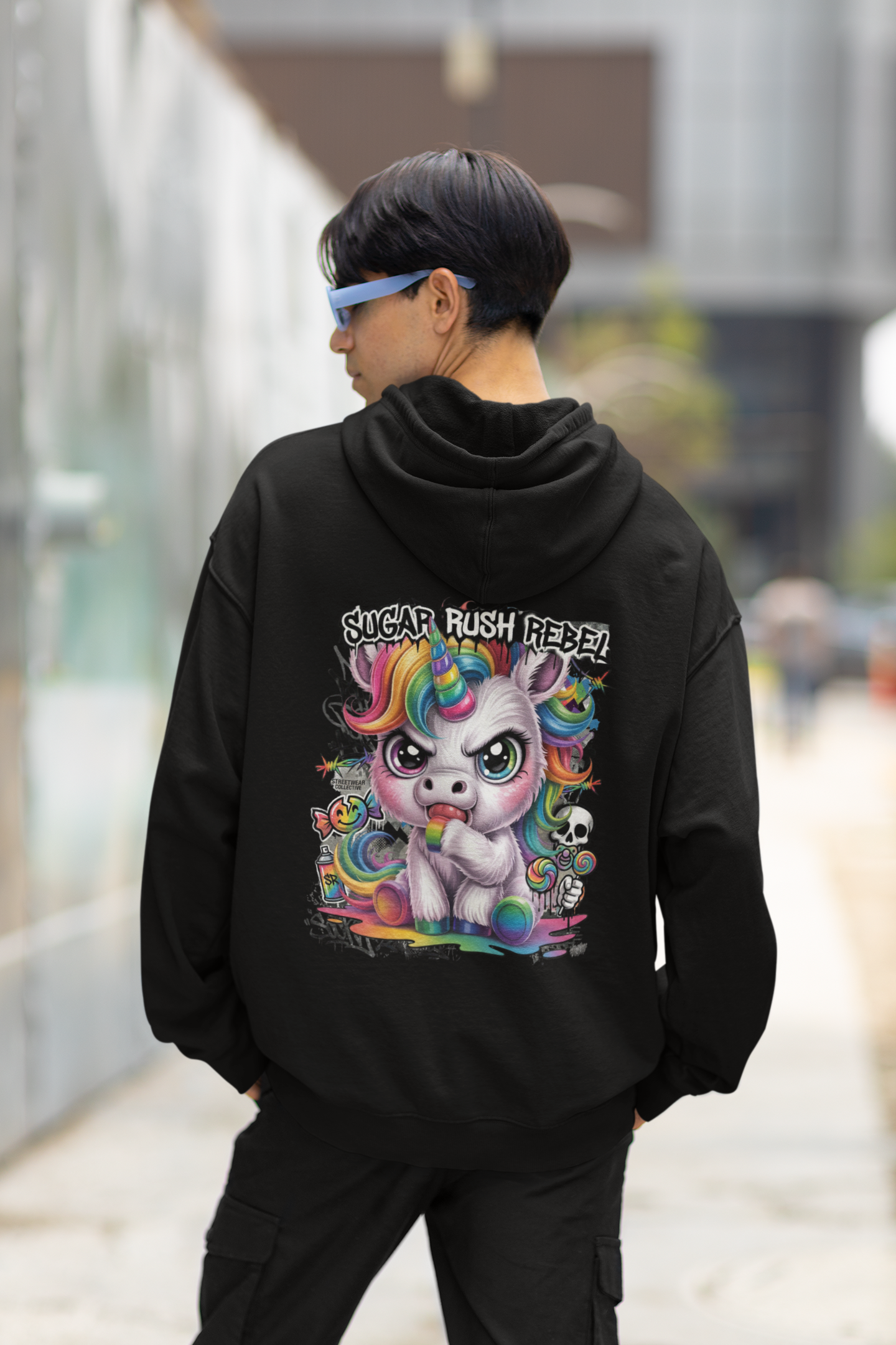SUGAR RUSH REBEL Kryot Streetwear - Slammer Bio Oversized Unisex Hoodie Erwachsenen SH