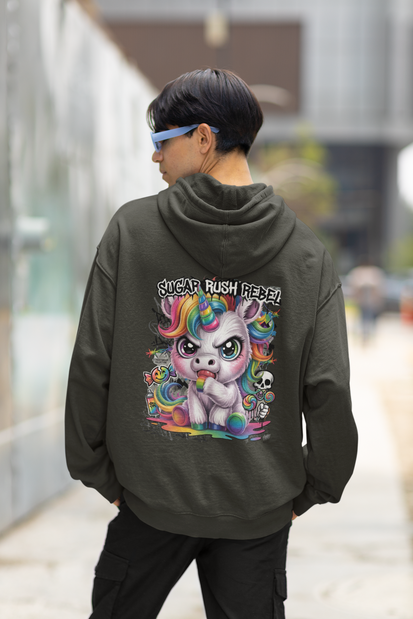 SUGAR RUSH REBEL Kryot Streetwear - Slammer Bio Oversized Unisex Hoodie Erwachsenen SH