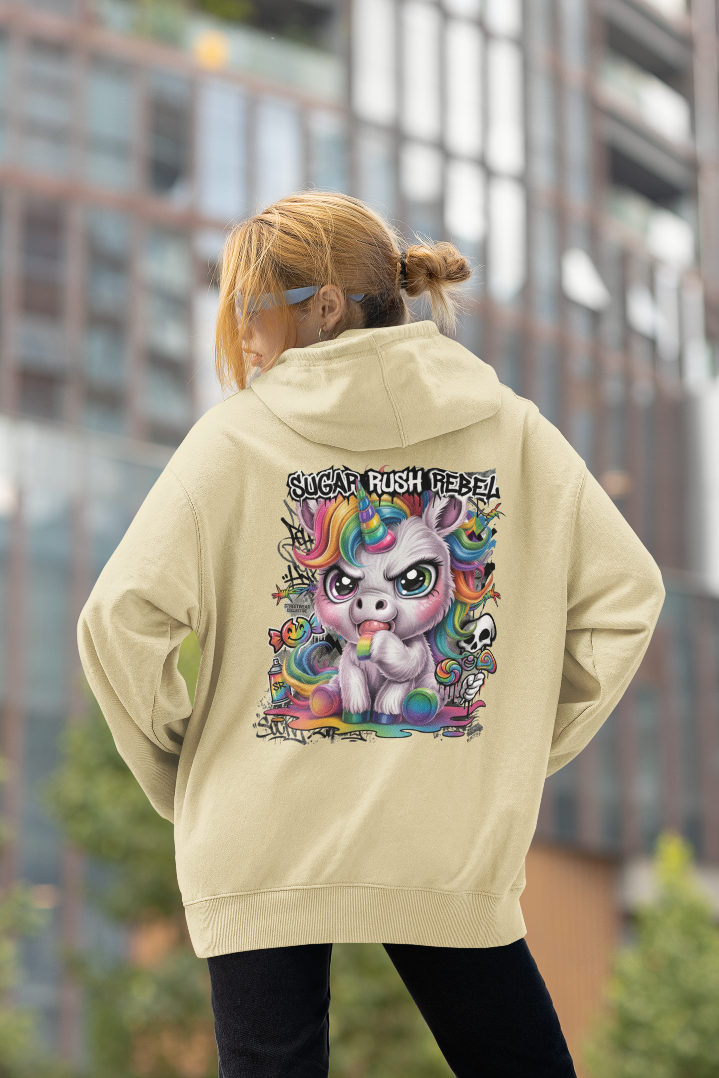SUGAR RUSH REBEL Kryot Streetwear - Slammer Bio Oversized Unisex Hoodie Erwachsenen SH