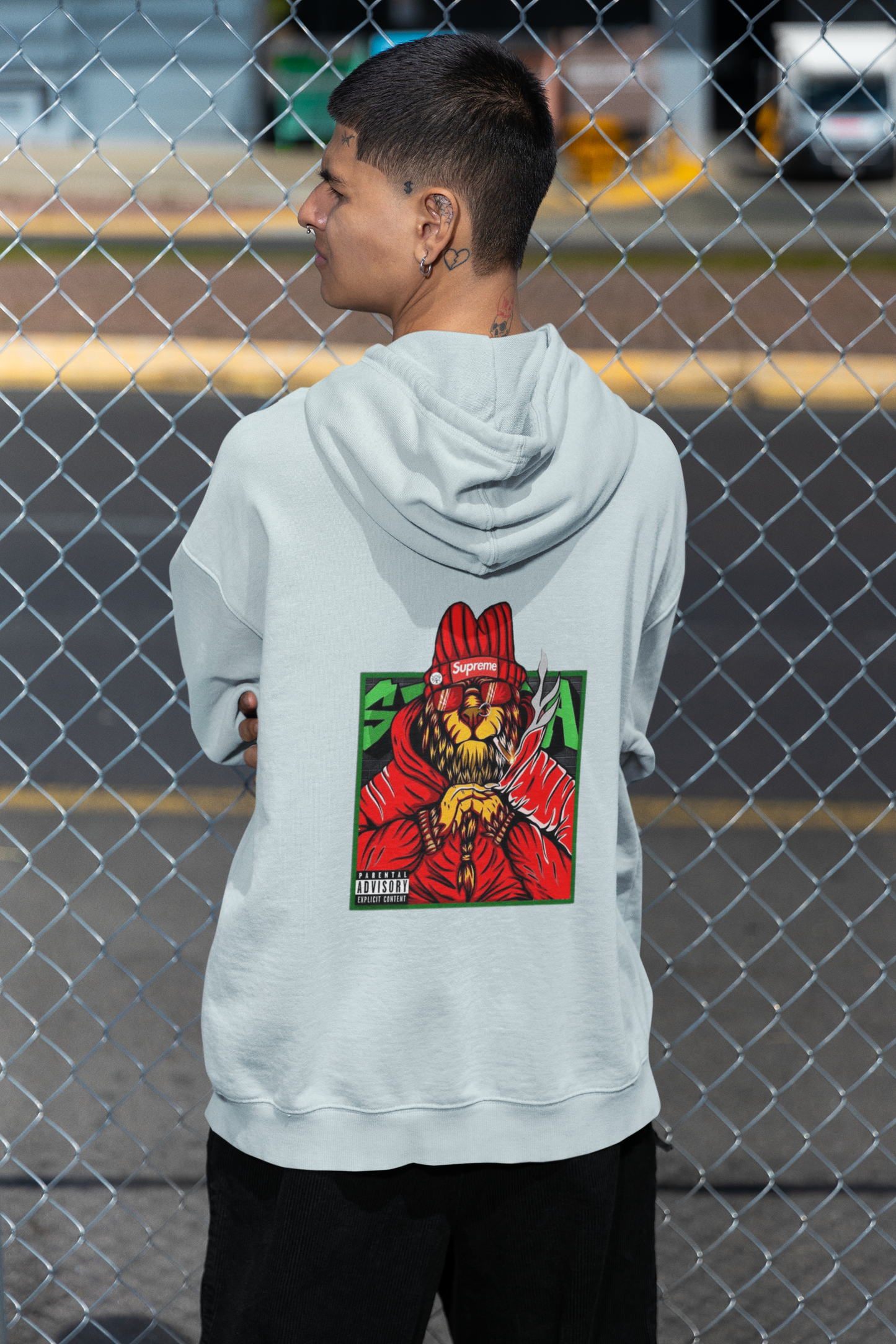 SUPREME Streetwear Backside - Slammer Bio Oversized Unisex Hoodie Erwachsenen SH