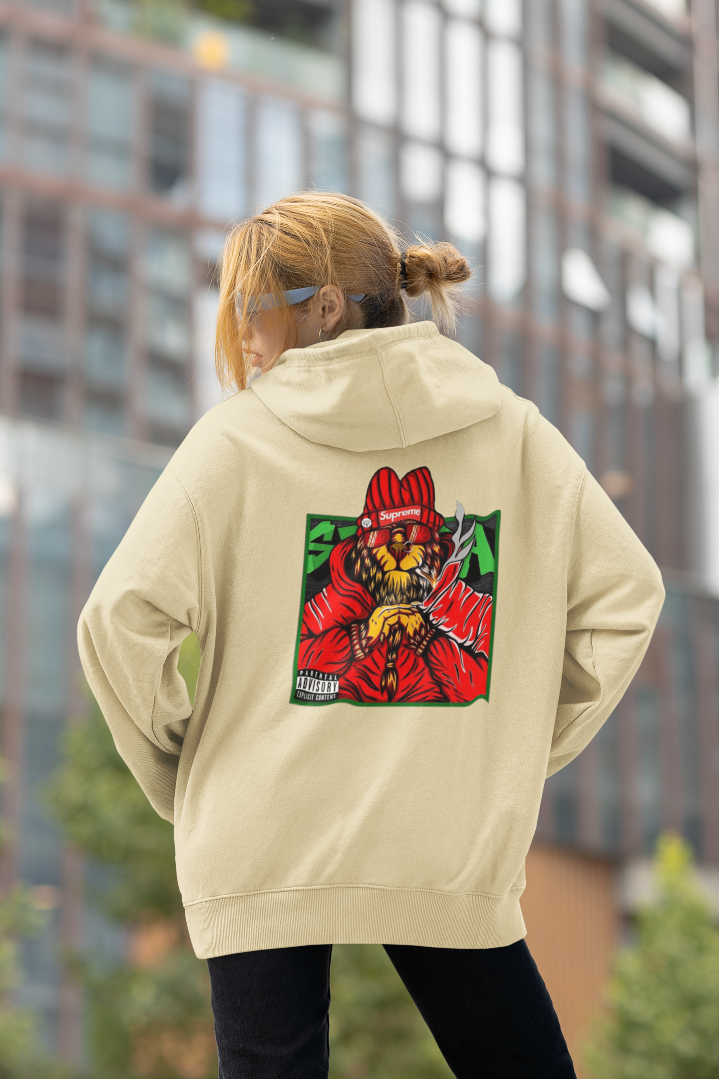 SUPREME Streetwear Backside - Slammer Bio Oversized Unisex Hoodie Erwachsenen SH