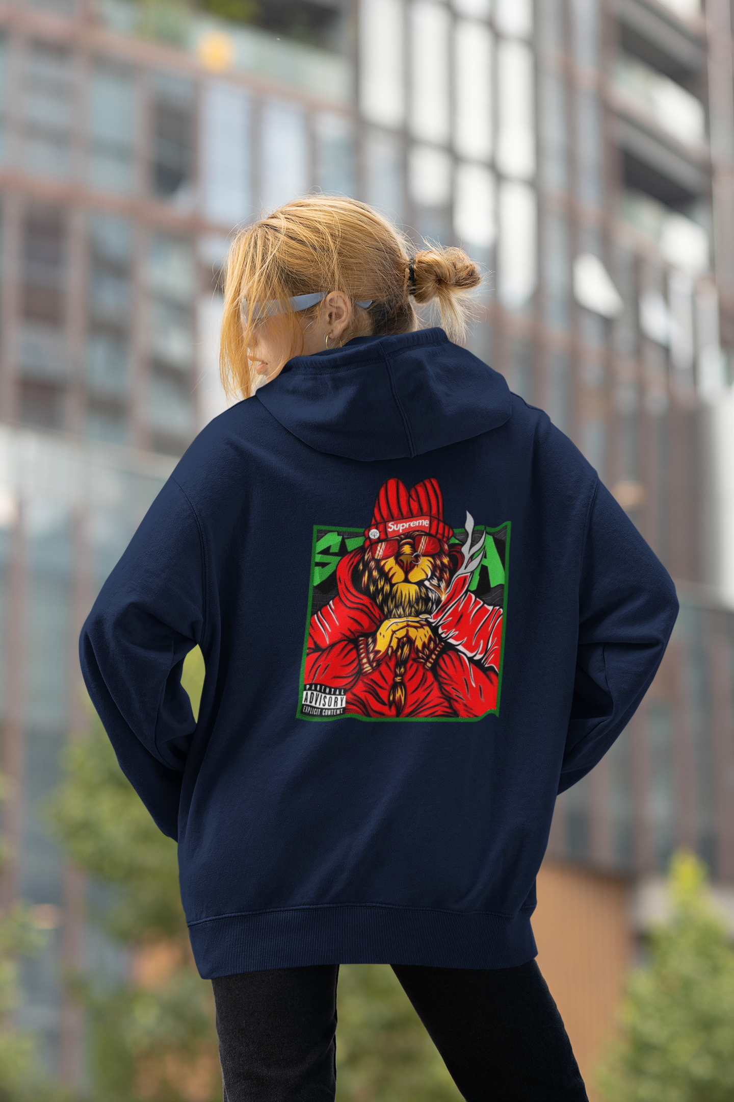 SUPREME Streetwear Backside - Slammer Bio Oversized Unisex Hoodie Erwachsenen SH