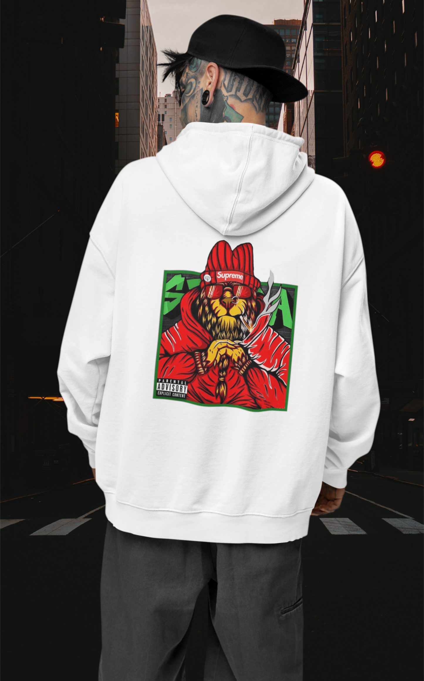 SUPREME Streetwear Backside - Slammer Bio Oversized Unisex Hoodie Erwachsenen SH