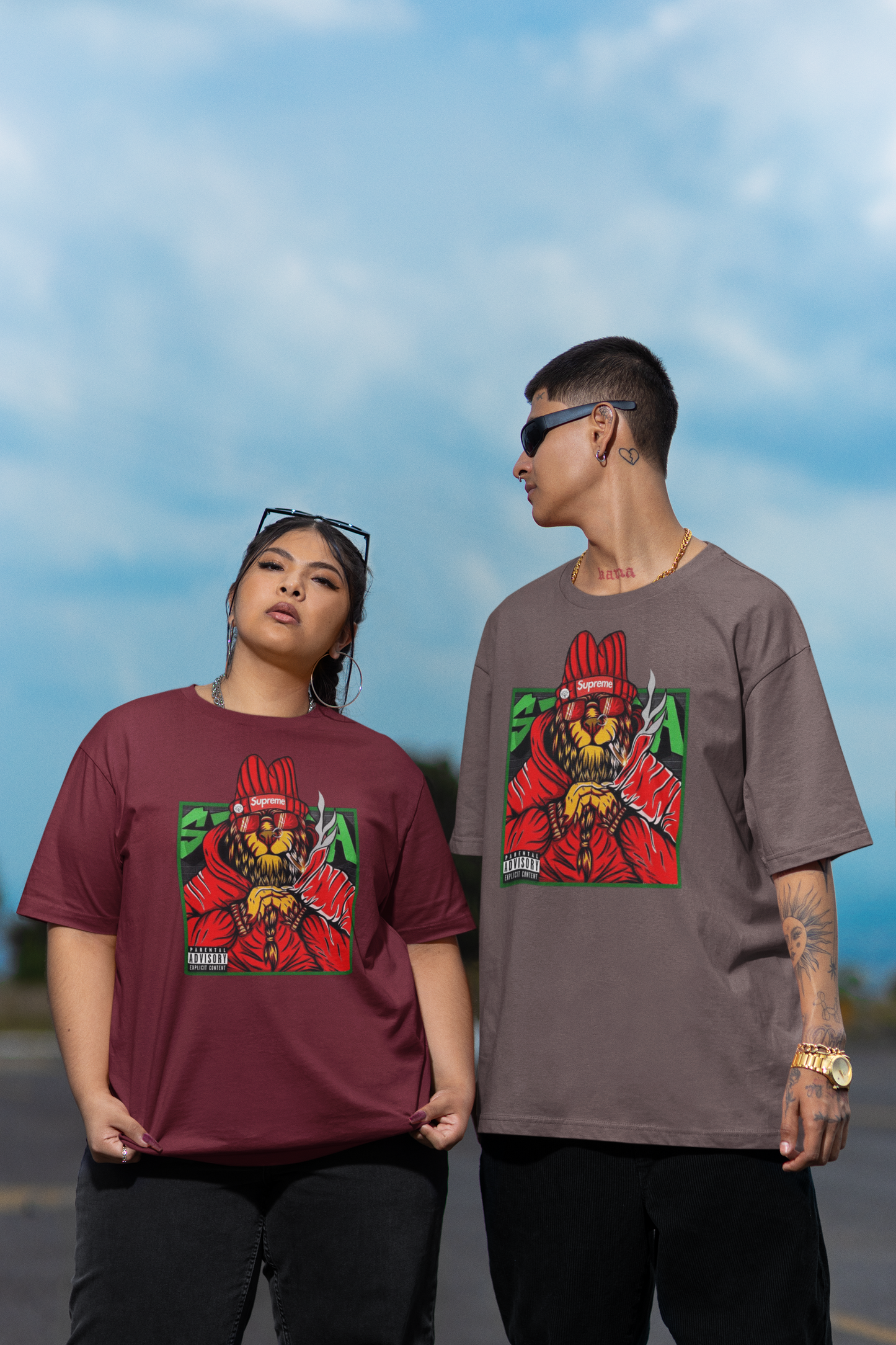 SUPREME Streetwear Frontprint - Freestyler Bio Oversized Unisex T-Shirt Erwachsenen SH
