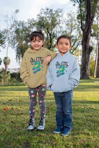 Skate all Day Krokodil Kinder Hoodie Pullover Bio Baumwolle Hochwertig Langlebig - Mini Cruiser Hoodie 2.0 ST/ST SH