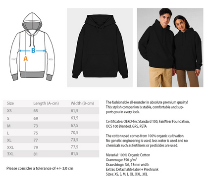 Einhorn Die Lage ist Besäufniserregend Rückseite - Unisex Erwachsenen Bio Slammer Oversized Hoodie