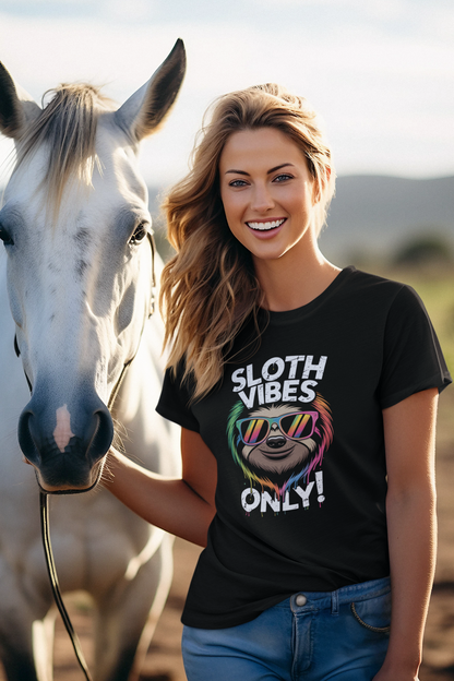 Sloth Vibes ONLY! Cool Face Sloth - Unisex Adult Organic Cotton Short Sleeve Shirt Creator T-Shirt 2.0 ST/ST SH