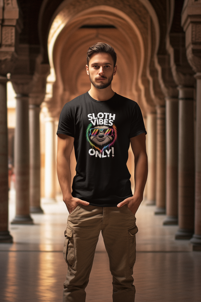 Sloth Vibes ONLY! Cool Face Sloth - Unisex Adult Organic Cotton Short Sleeve Shirt Creator T-Shirt 2.0 ST/ST SH