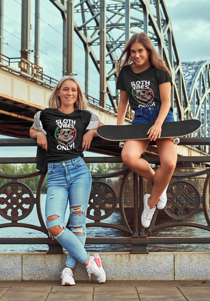 Sloth Vibes ONLY! Cool Face Sloth - Unisex Adult Organic Cotton Short Sleeve Shirt Creator T-Shirt 2.0 ST/ST SH