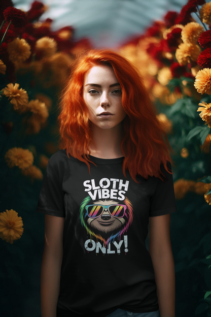 Sloth Vibes ONLY! Cool Face Sloth - Unisex Adult Organic Cotton Short Sleeve Shirt Creator T-Shirt 2.0 ST/ST SH