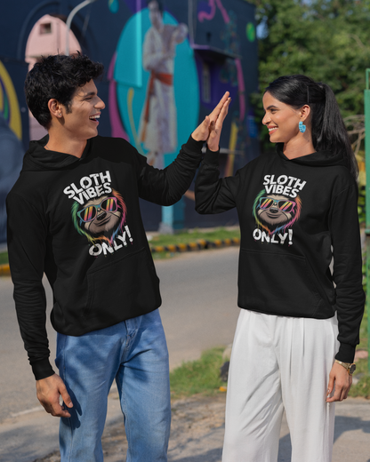 Sloth Vibes ONLY! Cool Face Sloth - High-quality midweight fleece hoodie for unisex adults - Available worldwide - GL
