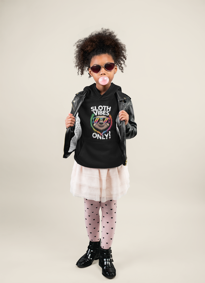¡Solo vibras de perezoso! Cara genial - Sudadera con capucha de felpa de peso medio para adolescentes - Disponible en todo el mundo - GL