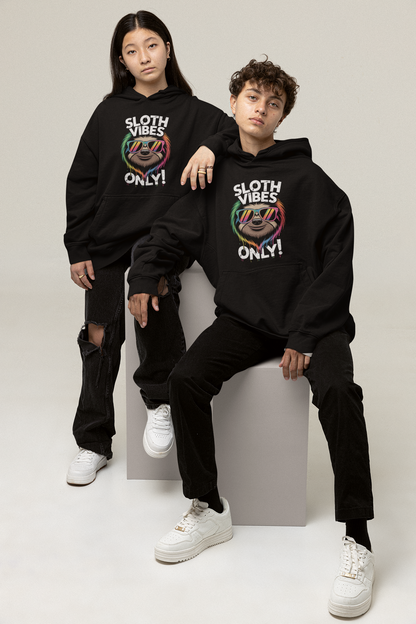 Sloth Vibes ONLY! Cool Face Sloth - Slammer 2.0 Oversize Hoodie Adult - Unisex Oversized Organic Hoodie SH