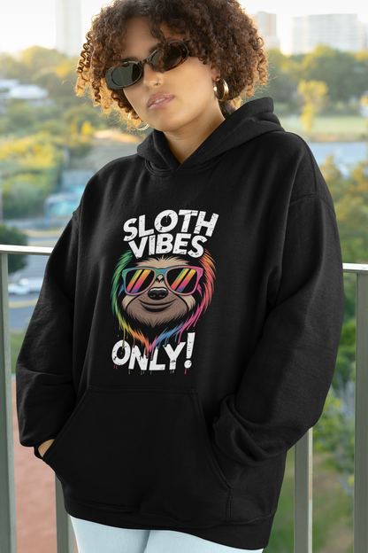 Sloth Vibes ONLY! Cool Face Sloth - Slammer 2.0 Oversize Hoodie Adult - Unisex Oversized Organic Hoodie SH