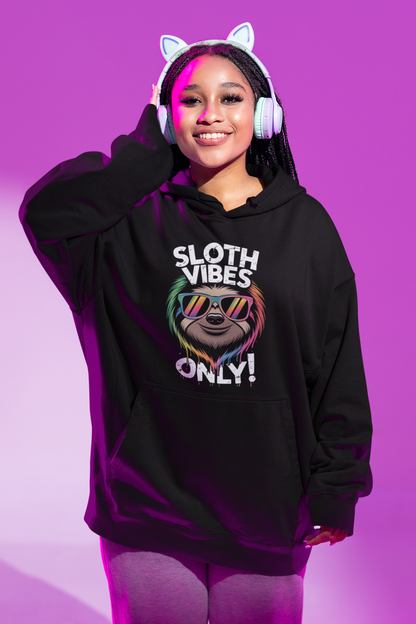 Sloth Vibes ONLY! Cool Face Sloth - Slammer 2.0 Oversize Hoodie Adult - Unisex Oversized Organic Hoodie SH