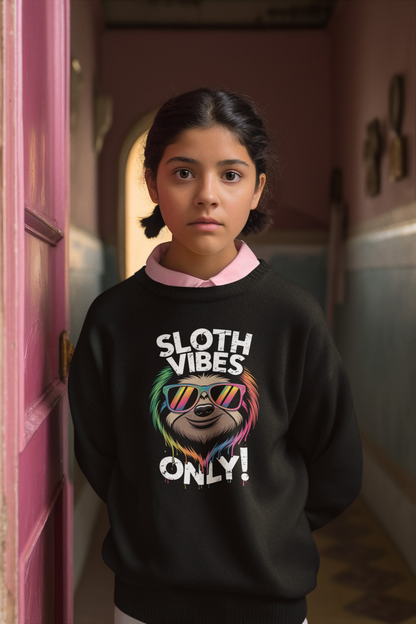 ¡Solo vibras de perezoso! Perezoso con cara genial - Sudadera unisex para niños, algodón orgánico de alta calidad - Sudadera Mini Changer ST/St SH