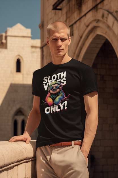 Sloth Vibes ONLY! Faultier - Unisex Erwachsenen Bio Baumwolle Kurzarm Shirt Creator T-Shirt 2.0 ST/ST SH