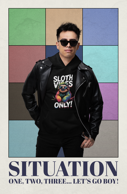 Sloth Vibes ONLY! Sloth - High-quality midweight fleece hoodie for unisex adults - Available worldwide - GL
