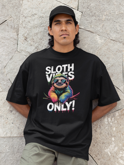 Sloth Vibes ONLY! Sloth - Unisex Adult Freestyler Heavy Oversized Short Sleeve T-Shirt ST/St SH