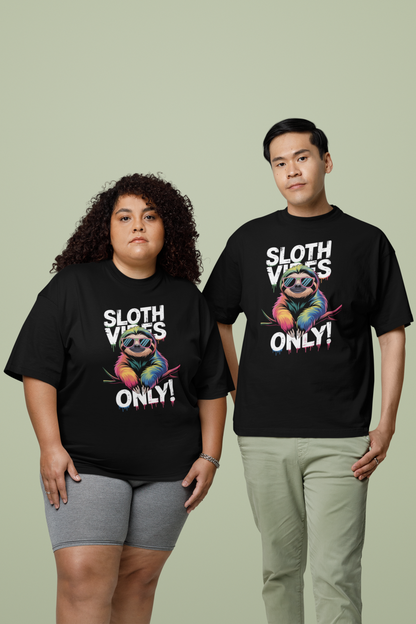 Sloth Vibes ONLY! Sloth - Unisex Adult Freestyler Heavy Oversized Short Sleeve T-Shirt ST/St SH