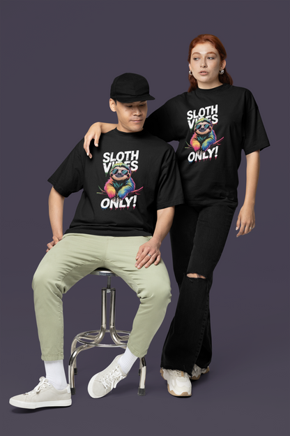 Sloth Vibes ONLY! Sloth - Unisex Adult Freestyler Heavy Oversized Short Sleeve T-Shirt ST/St SH
